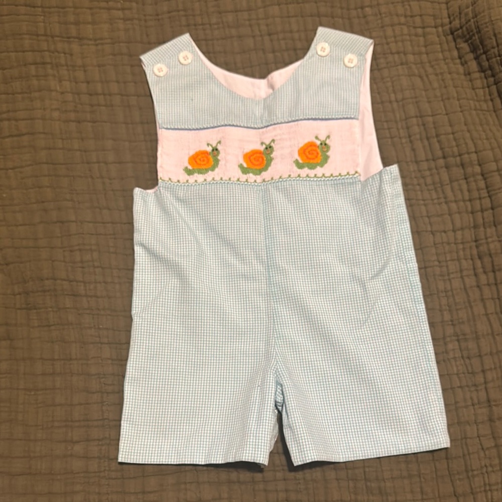Kids Blue and White Checkered Overalls